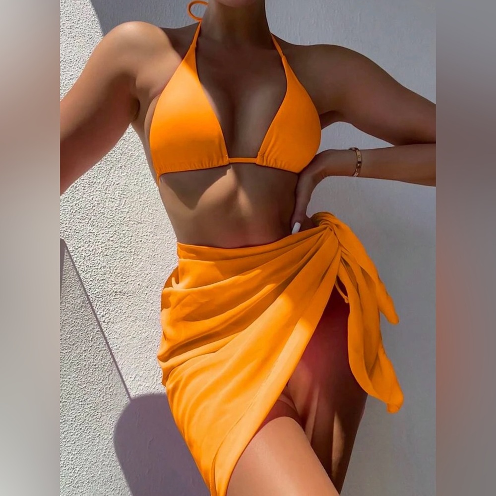 Orange 3 piece Bikini Set